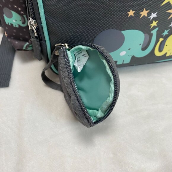 Baby Boom Elephant Print Diaper Bag Backpack With Multiple Pockets & Pacifier Ho - Picture 11 of 12